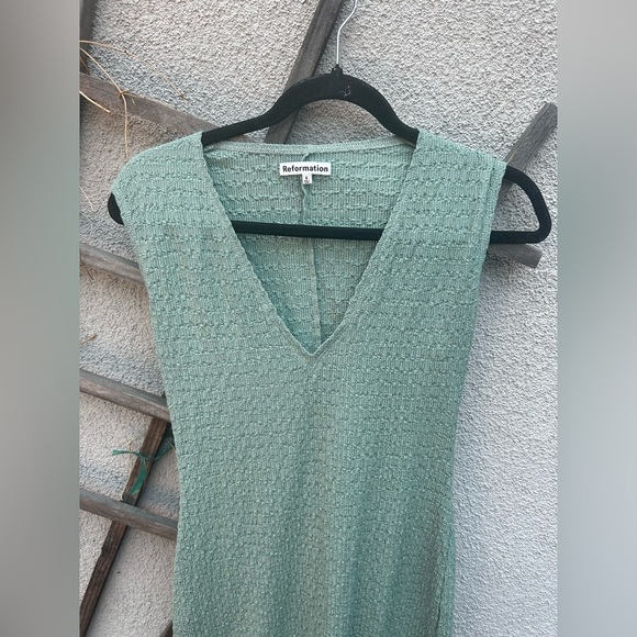 Reformation Palm Knit Dress in Teal - Picture 11 of 12